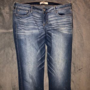 Blue/dark blue faded Hollister jeans